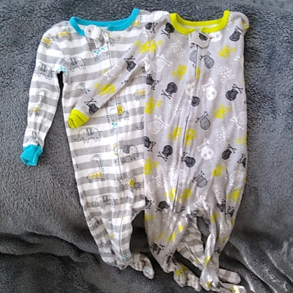 Cotton long sleeved fottie PJs